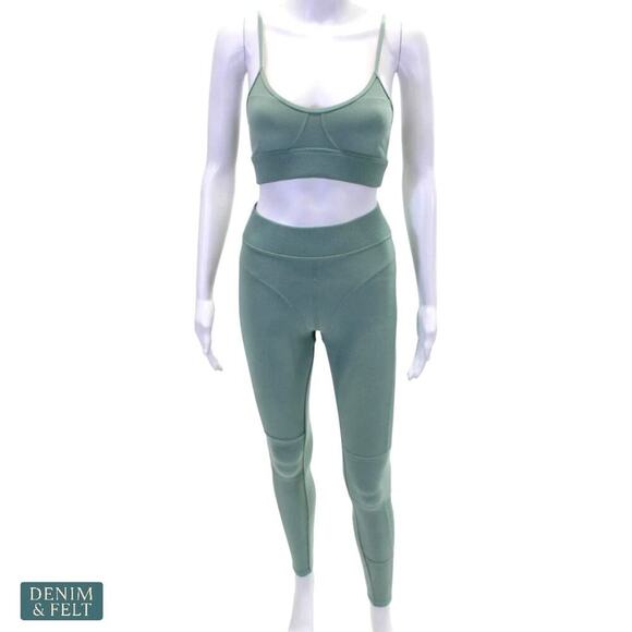 Alo Yoga Alosoft Head Start Bra & High Waist Legging Set XS Botanical Green - Picture 5 of 16